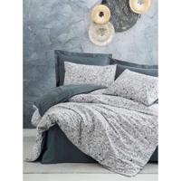 Completo letto - 1 copripiumino 220 x 240 cm + 2 federe 60 x 60 cm - 100% cotone - Antracite