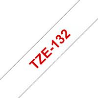 Brother TZe-132 Labeltape Kunststof Tapekleur: Transparant Tekstkleur: Rood 12 mm 8 m