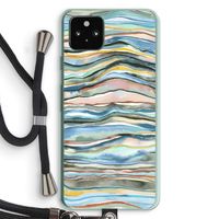Watercolor Agate: Pixel 5a 5G Transparant Hoesje met koord