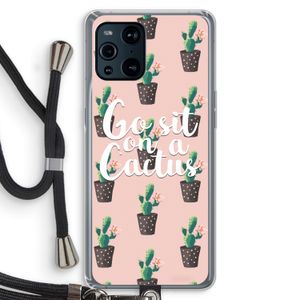 Cactus quote: Oppo Find X3 Pro Transparant Hoesje met koord