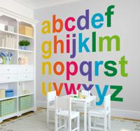 Alfabet minimalistische kleuren alfabet muursticker