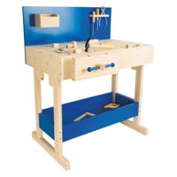 Small Foot houten speelgoedwerkbank blauw met accessoires Small Foot houten speelgoedwerkbank blauw met accessoires