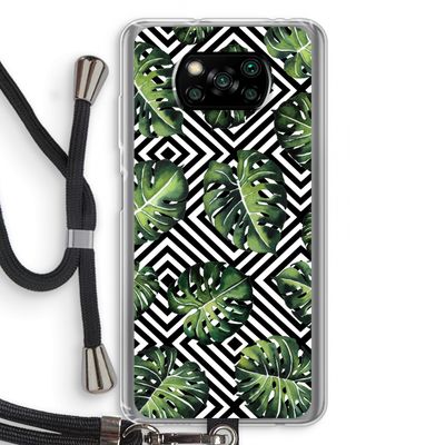 Geometrische jungle: Xiaomi Poco X3 Pro Transparant Hoesje met koord