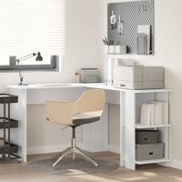 Hoekbureau met opslageenheid met plank Wit 140 x 113.5 x 75 cm Hoekbureau met opslageenheid met plank Wit 140 x 113.5 x 75 cm