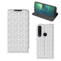 Motorola G8 Plus Hoesje met Magneet Stripes Dots