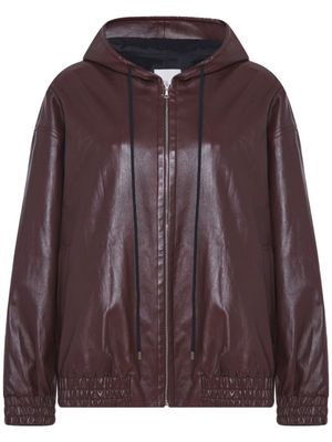 Rosetta Getty veste en cuir Plonge à capuche - Marron
