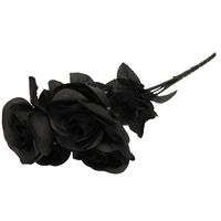 Bosje met zwarte rozen halloween decoratie 35 cm   - - thumbnail