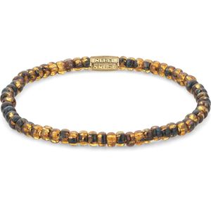 Rebel and Rose RR-40114-G Rekarmband Beads Glass Rocks Tiger Gold 4 mm
