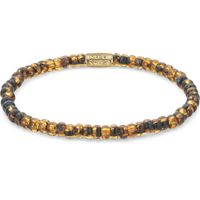 Rebel and Rose RR-40114-G Rekarmband Beads Glass Rocks Tiger Gold 4 mm