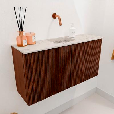 Toiletmeubel Mondiaz Joya Dlux | 80 cm | Meubelkleur Ruby | Faye wastafel Nata Wasbak Midden | Zonder kraangat(en)