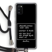 Mijn Motto's: Samsung Galaxy A41 Transparant Hoesje met koord