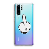 Middle finger white: Huawei P30 Pro Transparant Hoesje
