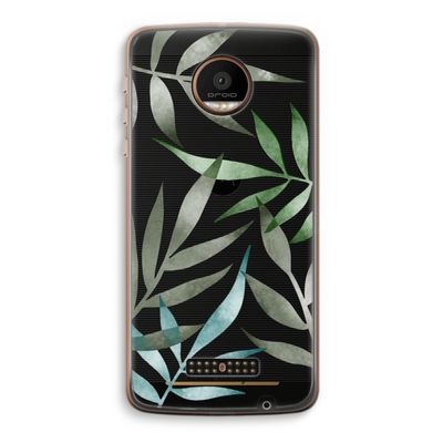 Tropical watercolor leaves: Motorola Moto Z Force Transparant Hoesje
