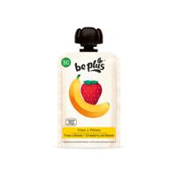 Beplus Knijpfruit 100% strawberry banana bio 100 Gram