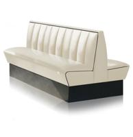 Classic Dubbele Retro Diner Bank Bel Air HW150 Gebroken Wit Met Zwarte Biezen