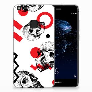 Silicone Back Case Huawei P10 Lite Skull Red