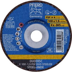 PFERD 62010630 E 100-1,9 PSF DUO STEELOX/16,0 Afbraamschijf gebogen Diameter 100 mm Boordiameter 16 mm RVS, Staal, IJzerslag 10 stuk(s)