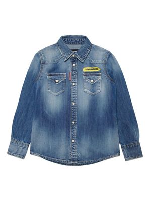 DSQUARED2 KIDS chemise en jean à boutons pression - Bleu DSQUARED2 KIDS chemise en jean à boutons pression - Bleu