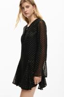 KORTE PLUMETI JURK - BLACK - XL