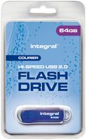 Integral 64GB USB2.0 DRIVE COURIER BLUE USB flash drive USB Type-A 2.0 Blauw, Zilver - thumbnail