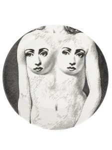 Fornasetti assiette à imprimés visages - Noir