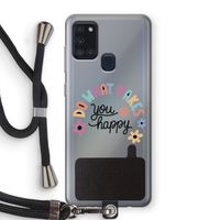 Happy days: Samsung Galaxy A21s Transparant Hoesje met koord