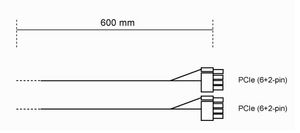 be quiet! Power Cable CP-6620 kabelmanagement 60 centimeter, 2 x PCle 6 + 2