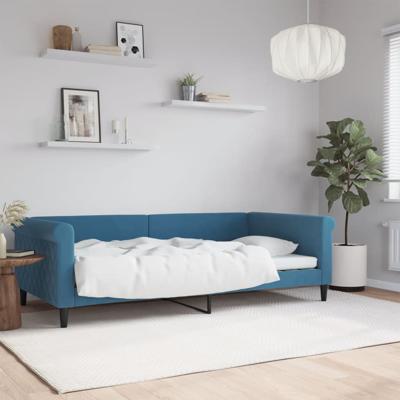 Slaapbank 100x200 cm fluweel blauw