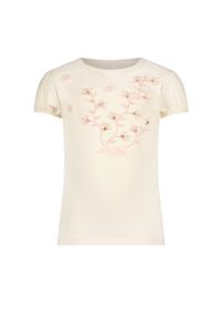 Le Chic Meisjes t-shirt luxe bloemen - Nommy - Pearled ivoor wit