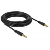 DeLOCK stereo jack 3,5 mm 5-pin (male) > 3,5 mm 5-pin (male) kabel (zwart, 5 meter)