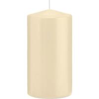 Cilinderkaars/stompkaars - cremewit - 8 x 15 cm - 69 branduren