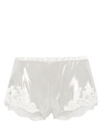 Carine Gilson short de pyjama bordé de dentelle - Argent - thumbnail