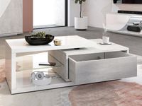 Rechthoekige salontafel GOLIATH 120 cm hoogglans wit/beton - thumbnail