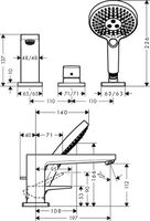 Hansgrohe Metropol 3-gats badrandmengkraan chroom - thumbnail