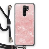 Roze marmer: Xiaomi Redmi 9 Transparant Hoesje met koord