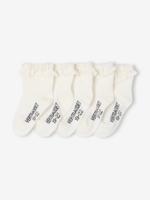 Set van 5 paar halfhoge sokken meisjes (baby) ecru