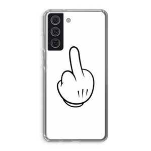 Middle finger white: Samsung Galaxy S21 FE Transparant Hoesje