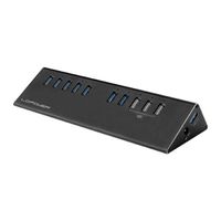 LC-Power LC-HUB-ALU-2B-10 interface hub USB 3.2 Gen 1 (3.1 Gen 1) Micro-B 5000 Mbit/s Zwart - thumbnail