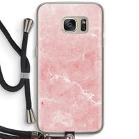 Roze marmer: Samsung Galaxy S7 Transparant Hoesje met koord