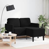 2-zitsbank met ligstoel L-vormig 125 cm fluweel zwart 2-zitsbank met ligstoel L-vormig 125 cm fluweel zwart
