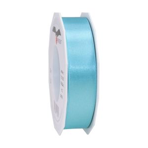 1x Luxe turquoise satijnen lint rollen 2,5 cm x 25 meter cadeaulint verpakkingsmateriaal - Cadeaulinten