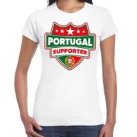 Portugal schild supporter t-shirt wit voor dames - thumbnail