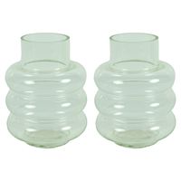 Countryfield bloemenvaas Bubbles - 2x - helder transparant - glas - D17 x H22 cm