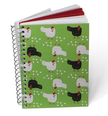 Arbos notitieboek ringband groen kippen A6