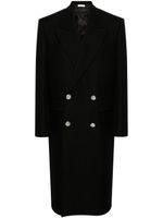 Alexander McQueen manteau croisé en laine - Noir