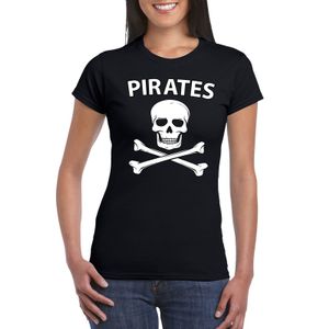 Piraten verkleed shirt zwart dames