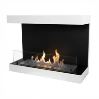Dakota - Drie-zijdige bio-ethanol haard 80 cm | ScandiFlames | Hangende bio-ethanol haard | Wit