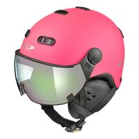 CP Carachillo roze fluo mat skihelm - meekleurend Vizier (4 Keuzes)