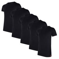 Undiemeister® Meisterpack Zwarte Slim Fit Crew Neck T-shirts 5-pack - Kwaliteit Heren Ondershirts - XXXL - thumbnail
