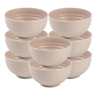 Plasticforte Kommetjes - 8x - schaaltjes - Dessert en ontbijt - Kunststof - D13 cm - Beige